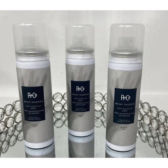 Lot of 3 ~R+Co BRIGHT SHADOWS Root Touch-Up Spray BLACK 1.5oz - Picture 1 of 3